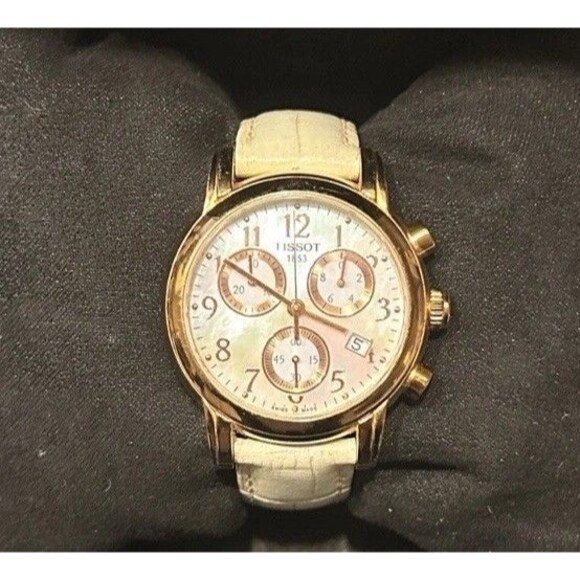 Pre-Owned Tissot Rose Gold and Ivory MOP Chronograph Watch - Picture 4 of 11